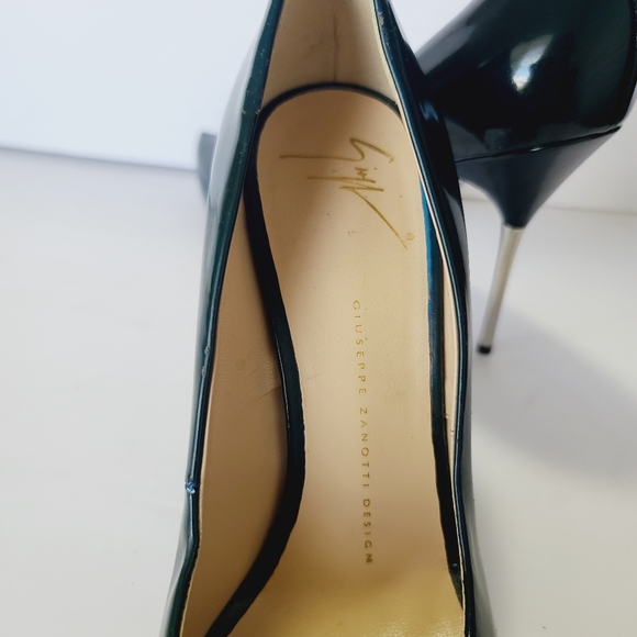 Giuseppe Zanotti Design Green Patent Leather Metal Heels Pump Size 38 - Picture 6 of 7